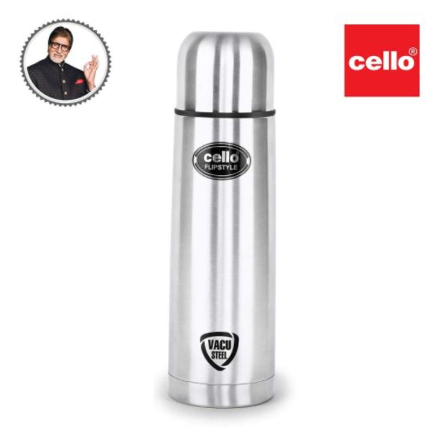 Cello Flip Style Stainless Steel flask , 500ml,