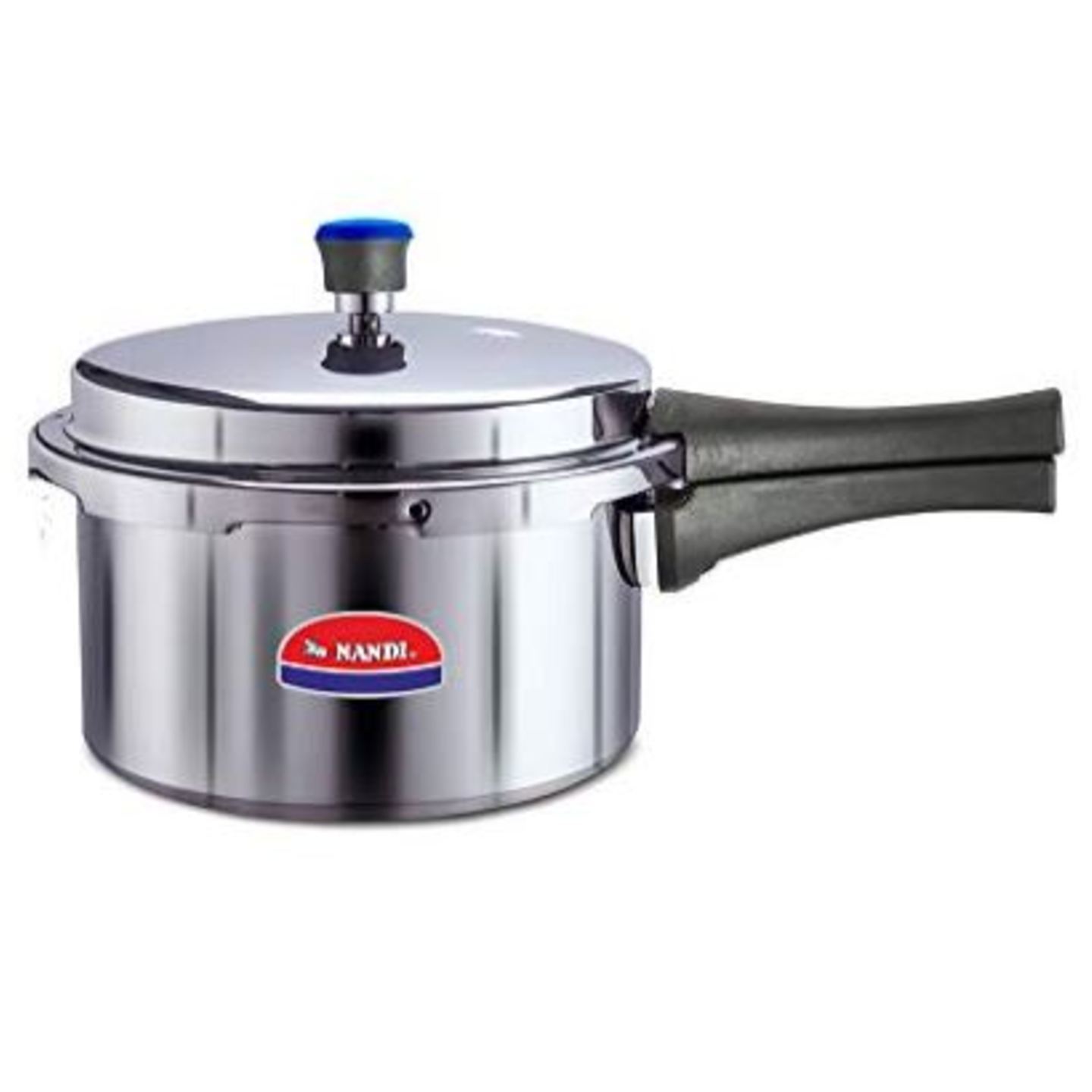 Nandi Outer Lid Aluminium Pressure Cooker, 2L, Silver