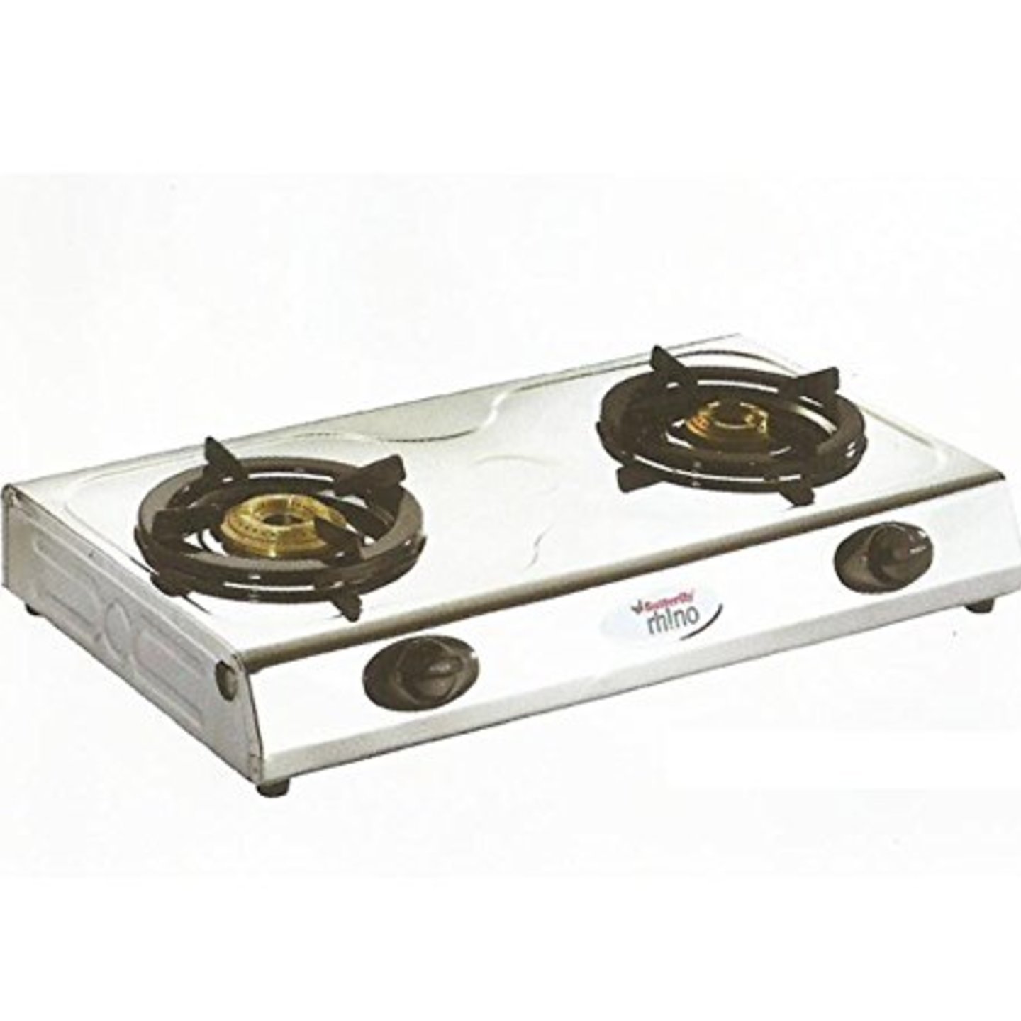 Butterfly Rhino Stainless Steel 2 Burner LPG Gas Stove, Silver