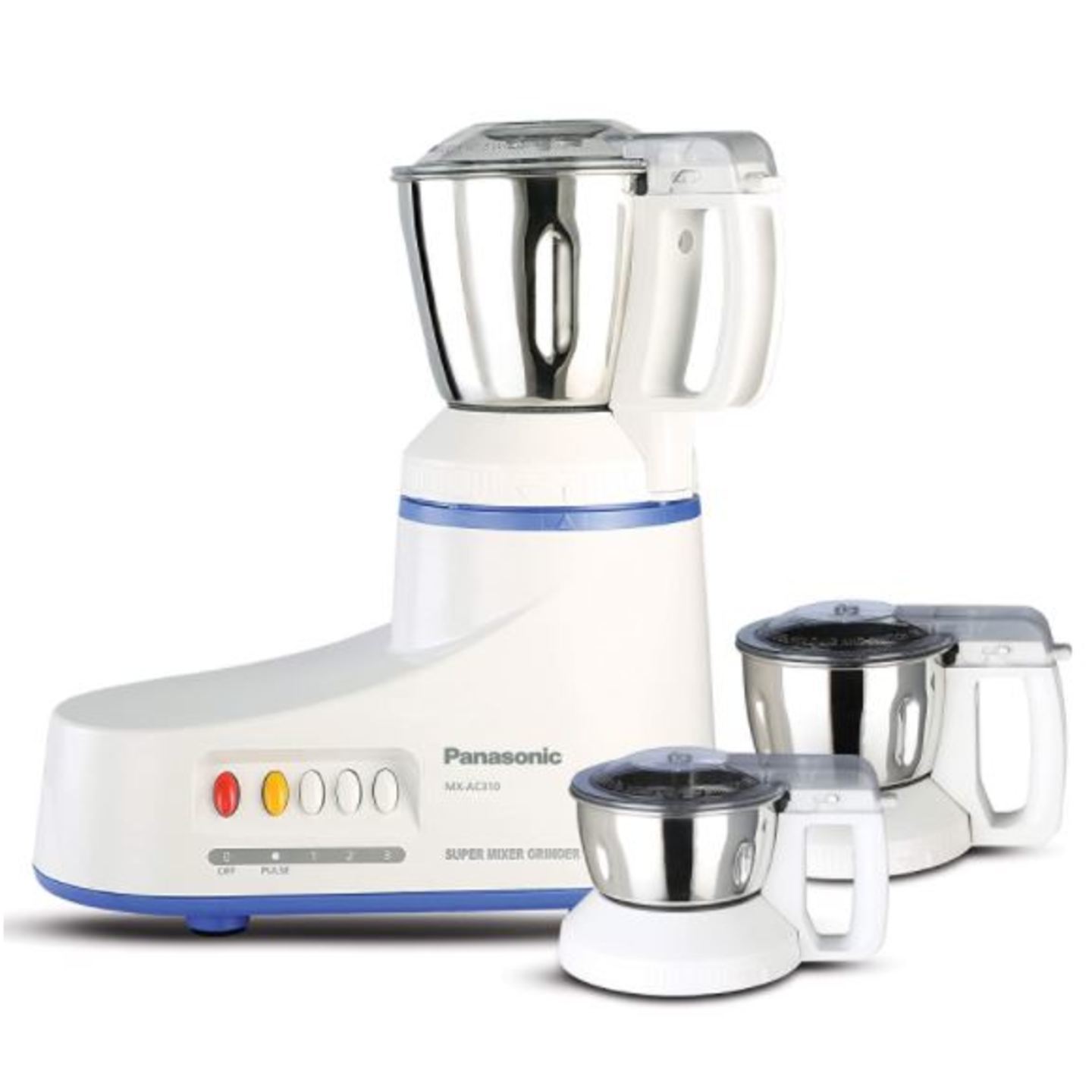 Panasonic AC MX-AC310 550-Watt Super Mixer Grinder with 3 Jars White