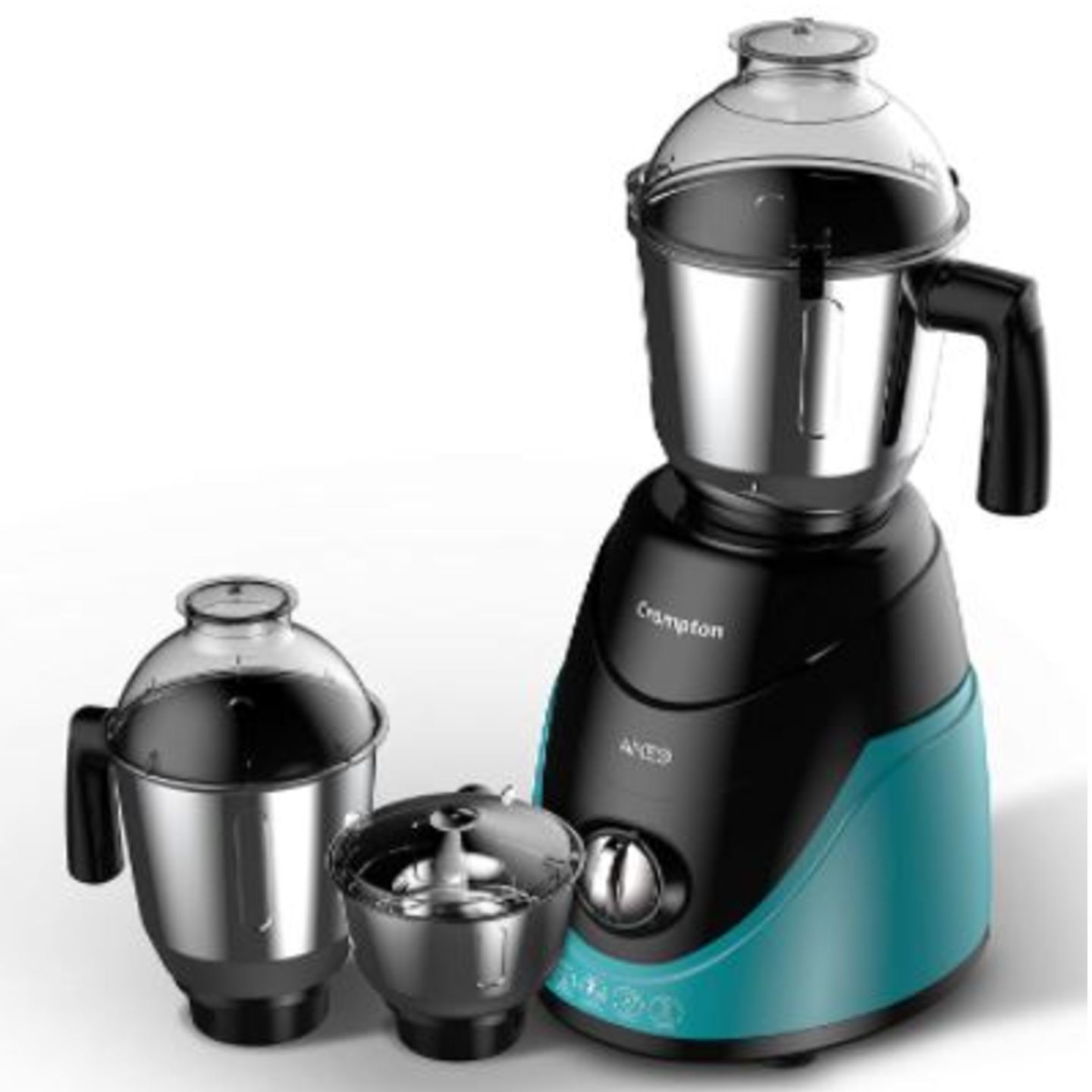 Crompton Ameo 750-Watt Mixer Grinder with MaxiGrind and Motor Vent-X Technology (3 Stainless Steel Jars, Black & Green)