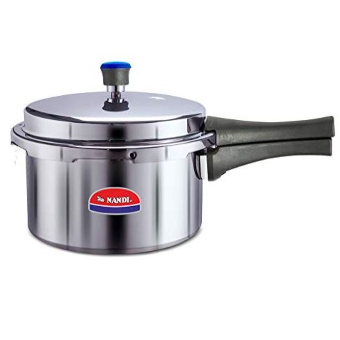 Nandi Outer Lid Aluminium Pressure Cooker, 5L, Silver