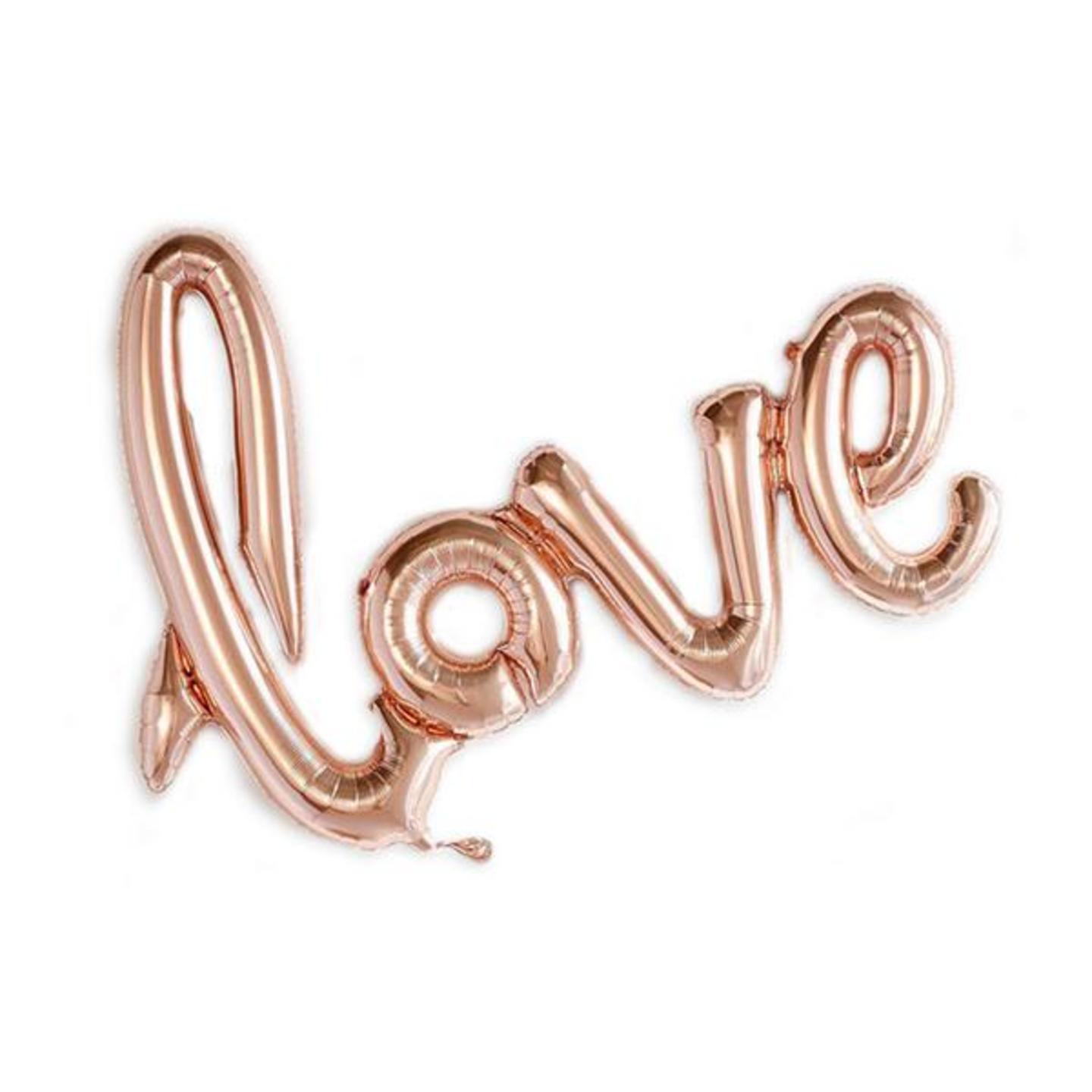 39''  Cursive Love Balloon - Rose Gold