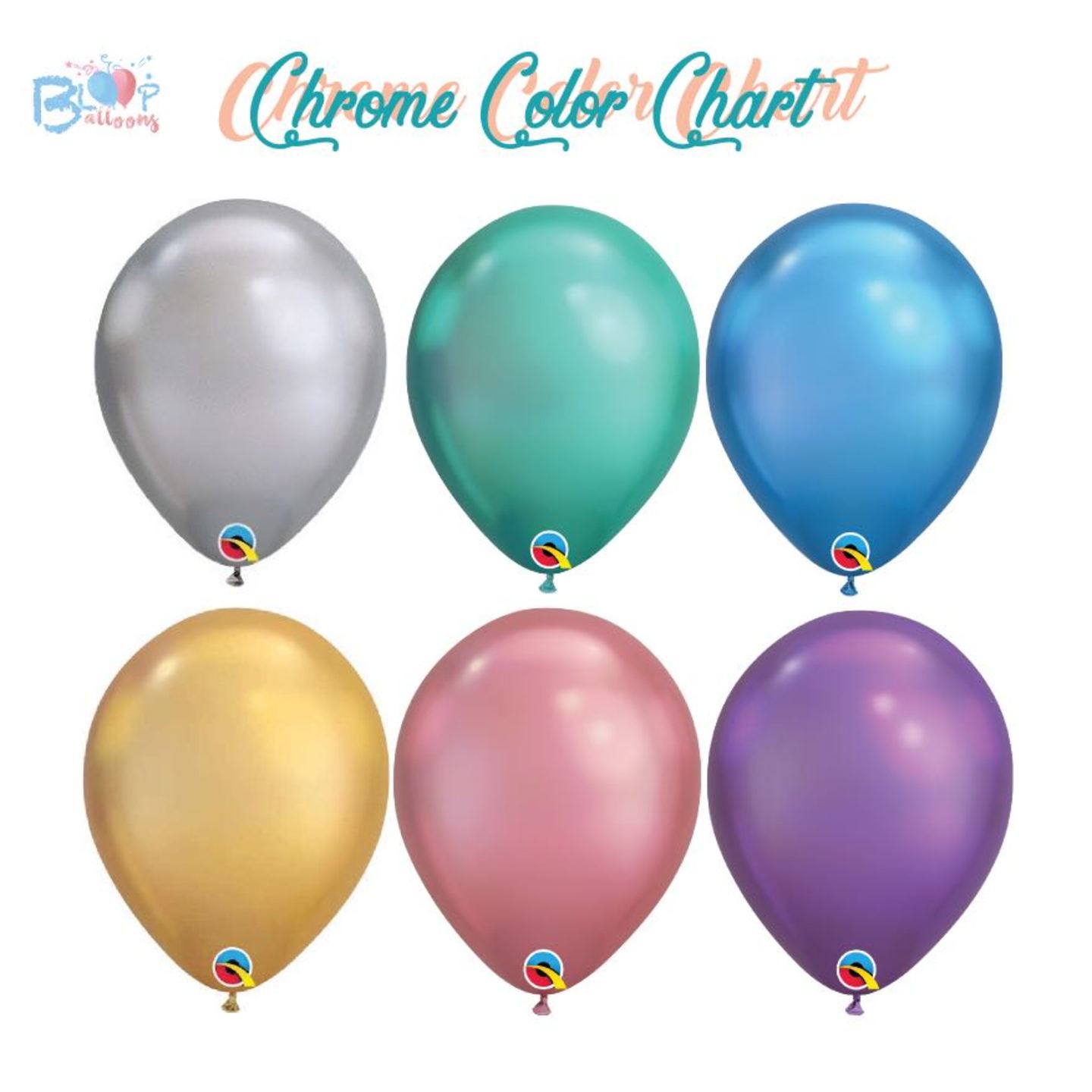11" Chrome Balloons ( From US Brand Qualatex)(Helium Filled)