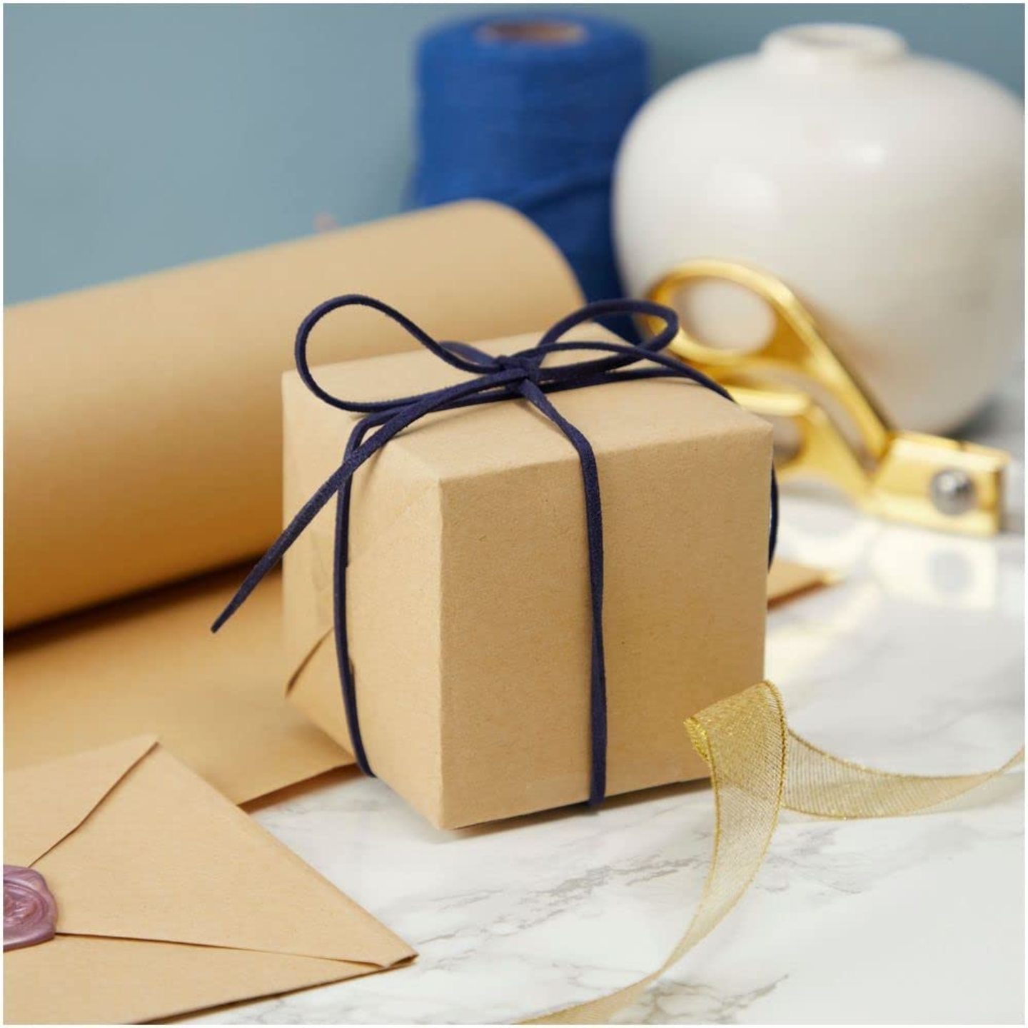 Kraft Paper Roll - Jumbo Packing Paper, 50M Long Brown Kraft Paper Roll, for Craft, Gift Wrapping, Packing, Shipping