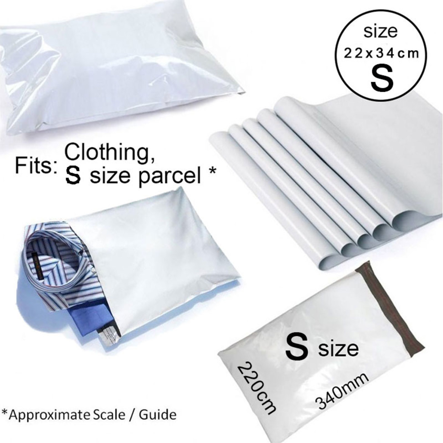 Special Size 22x35 cm Storing size 22x31cm Long Polymailer Glossy White color 100 pieces a pack