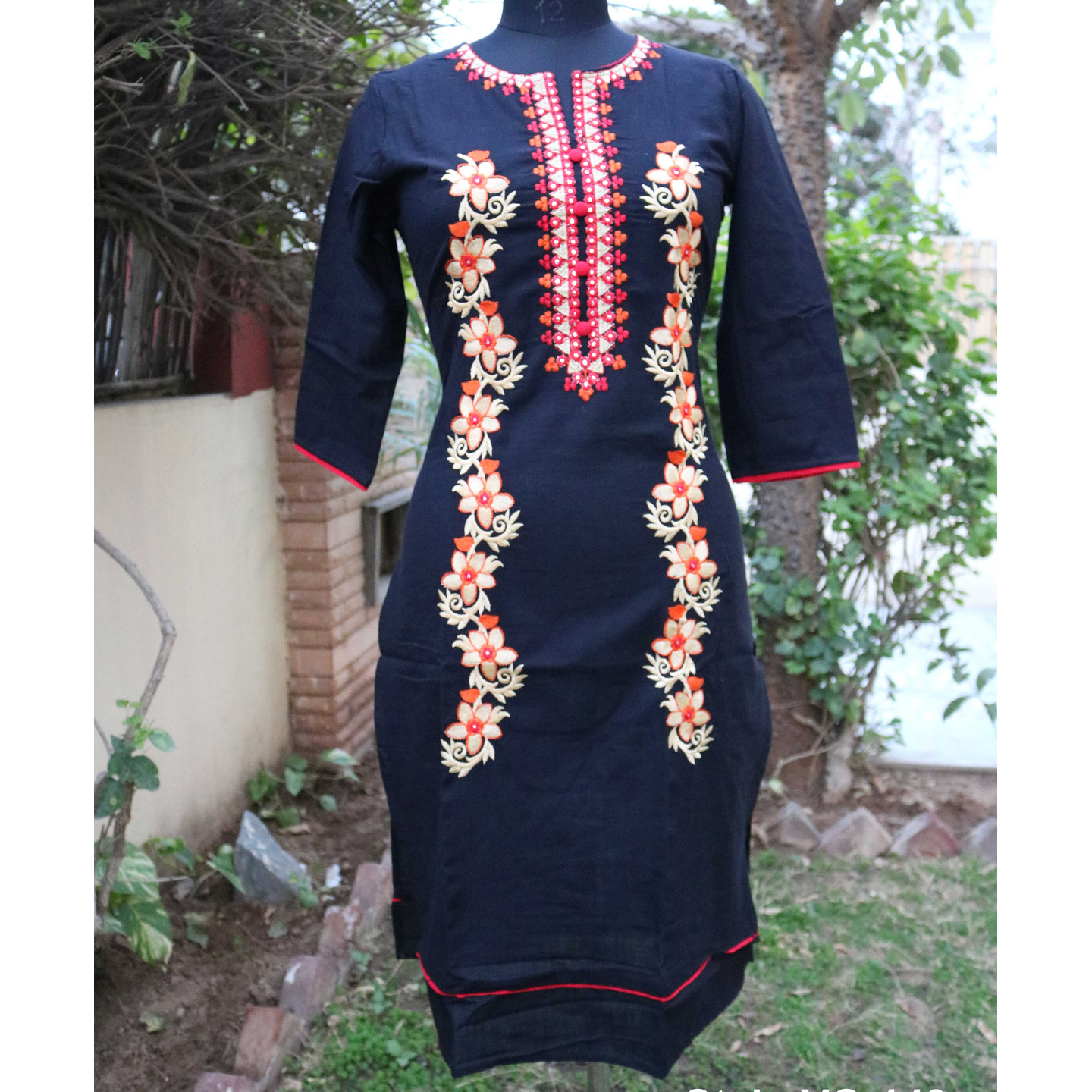 Black Embroidered Kurti