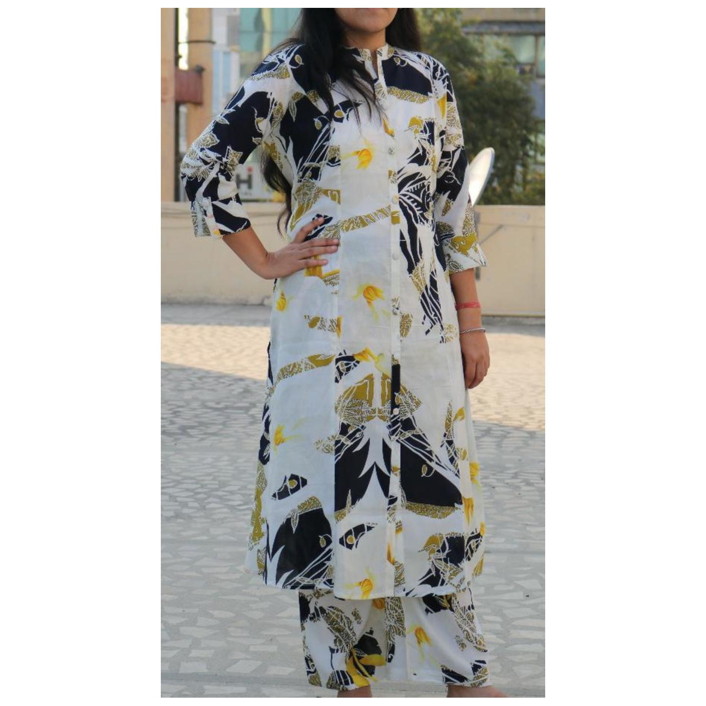 Rayon Printed Kurti Pant 