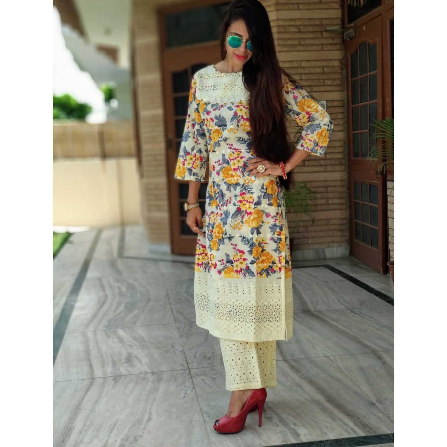 Yellow kurti pant