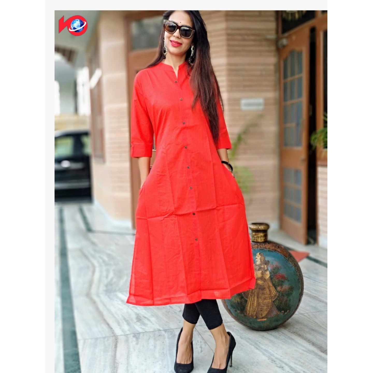 Red cotton kurti