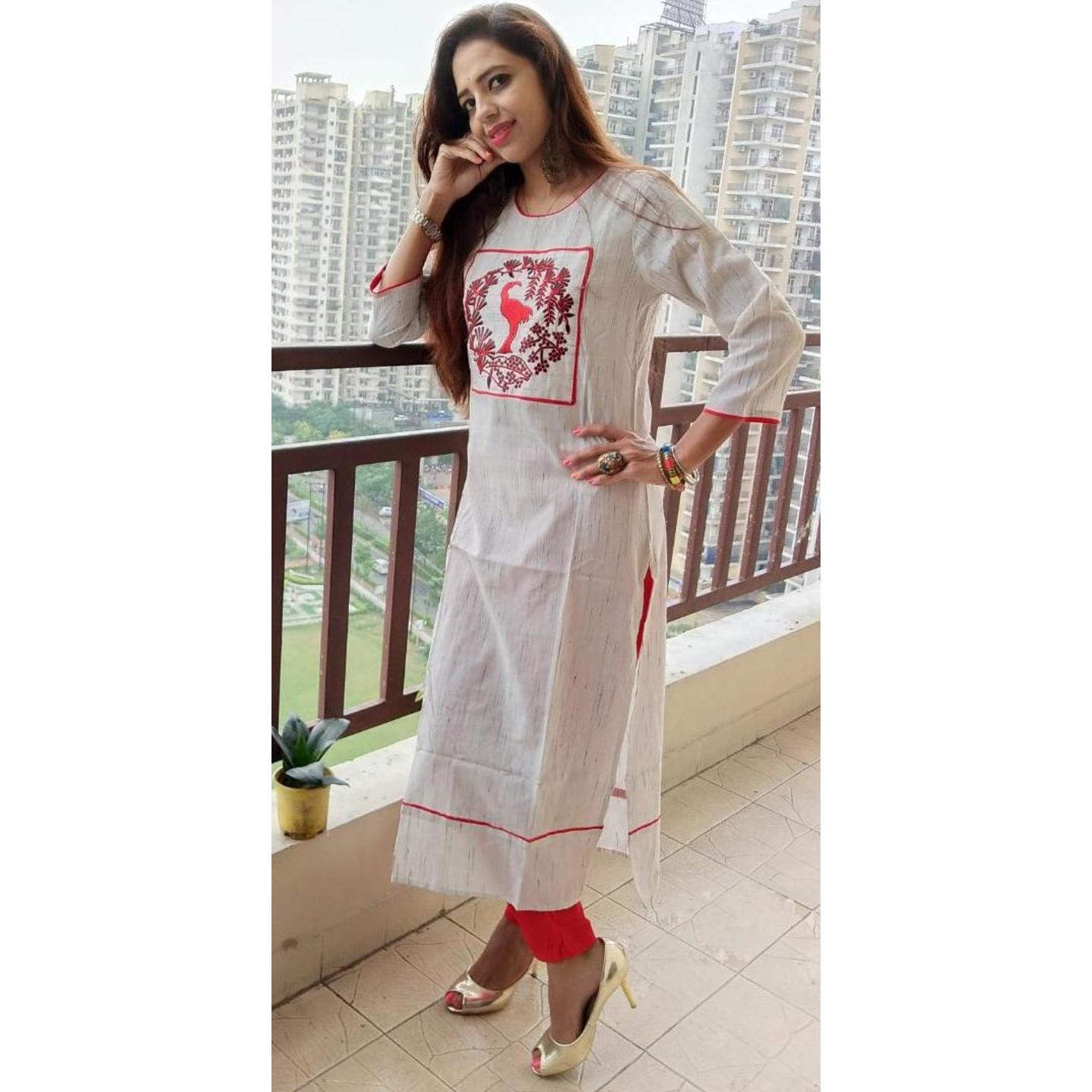 Cotton embroidered kurti