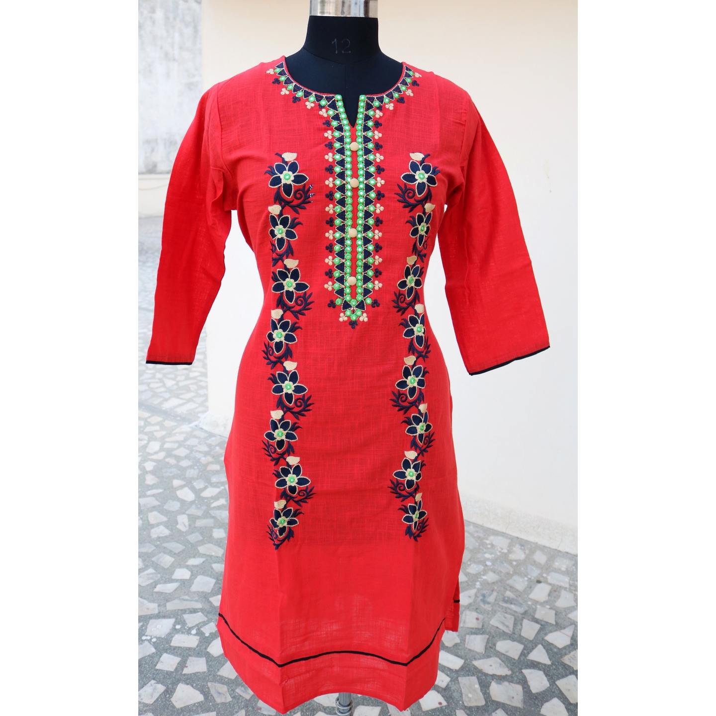 Cotton embroidered kurti