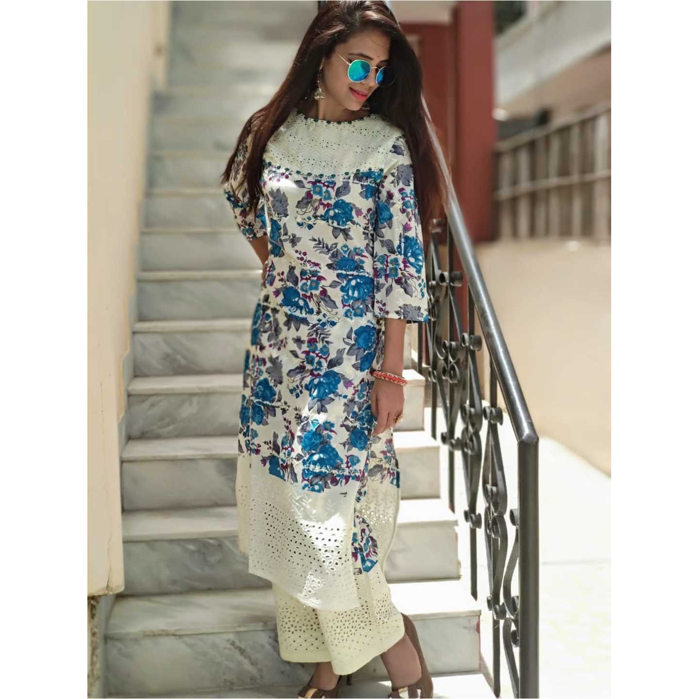 Blue kurti pant