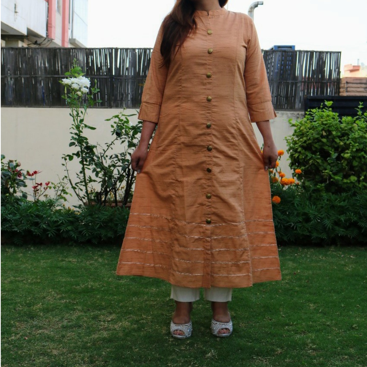 Cotton  Orange kurti