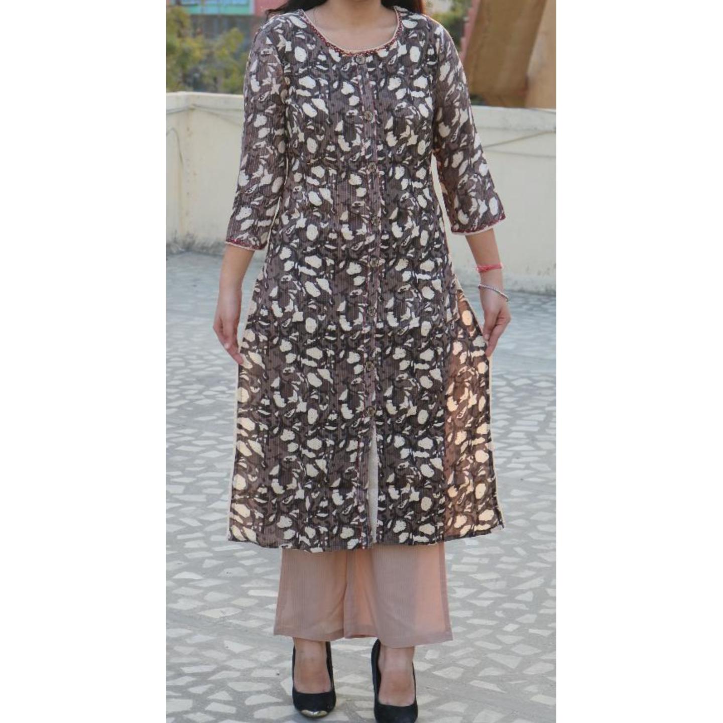 Rayon Embroidered kurti pant