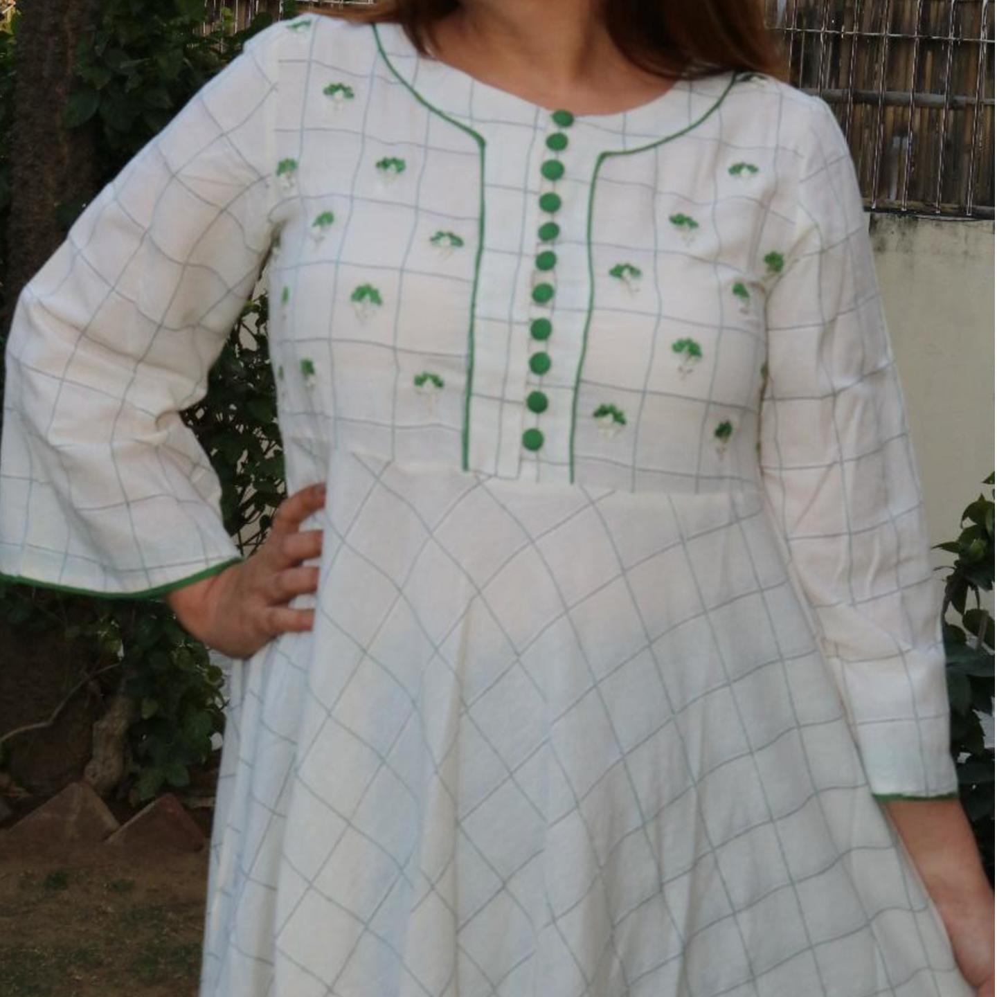 Cotton embroidered gown