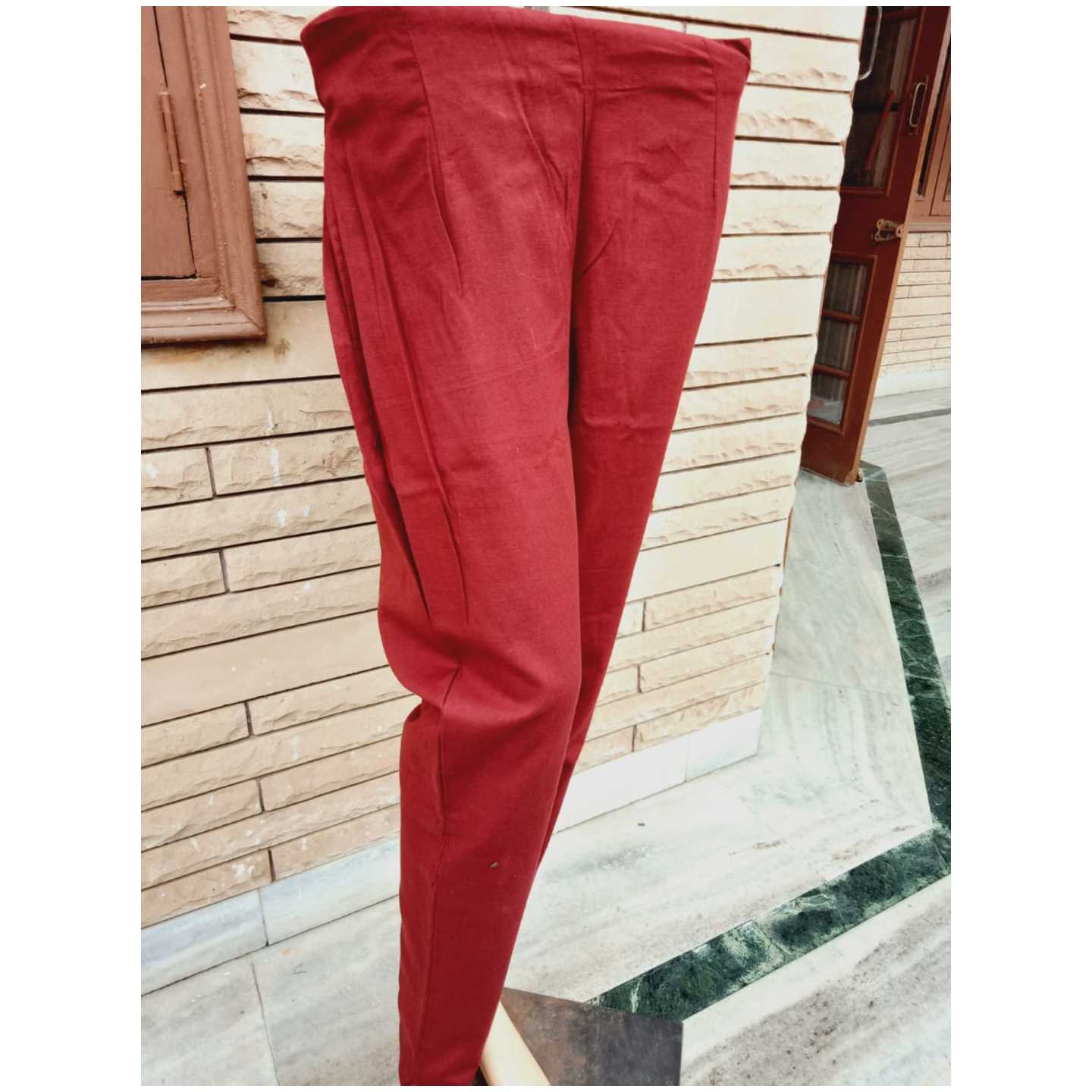 Cotton Maroon Pant