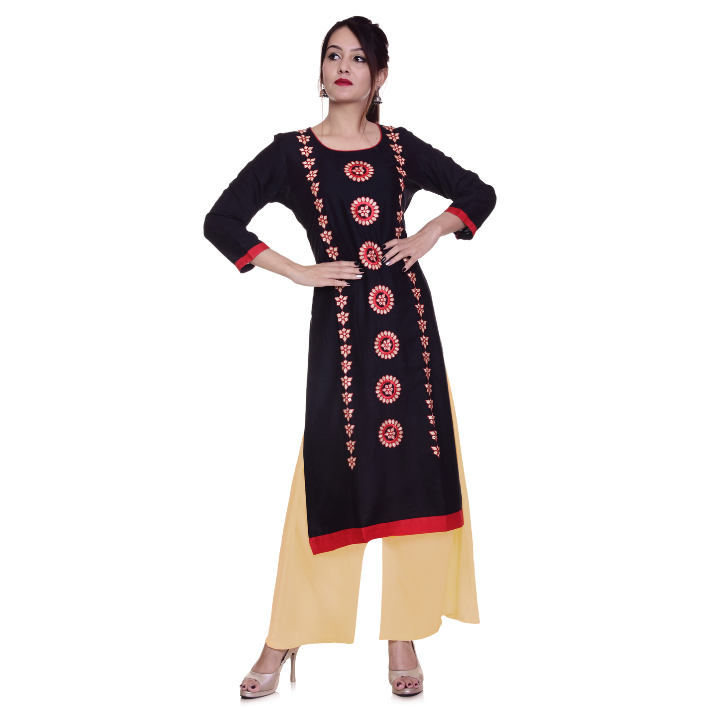 Rayon embroidered kurta