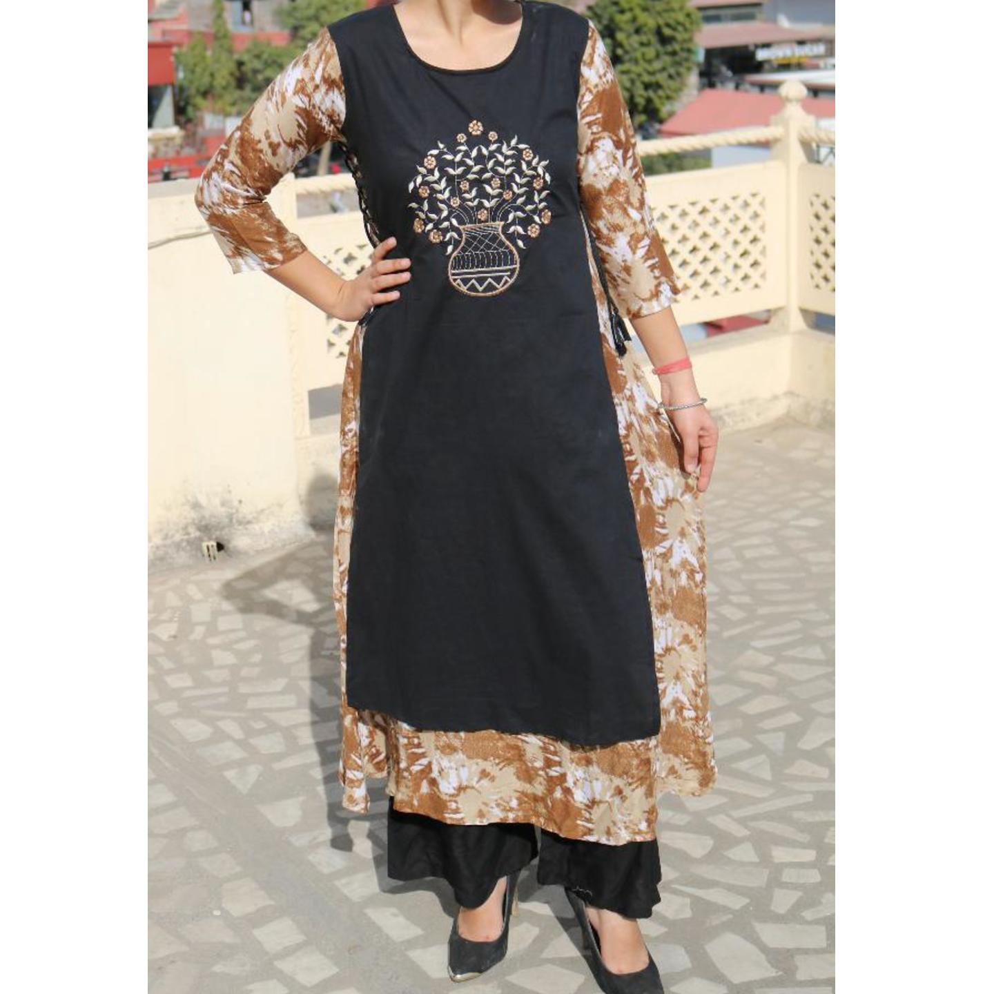 Rayon Embroidered Gown 