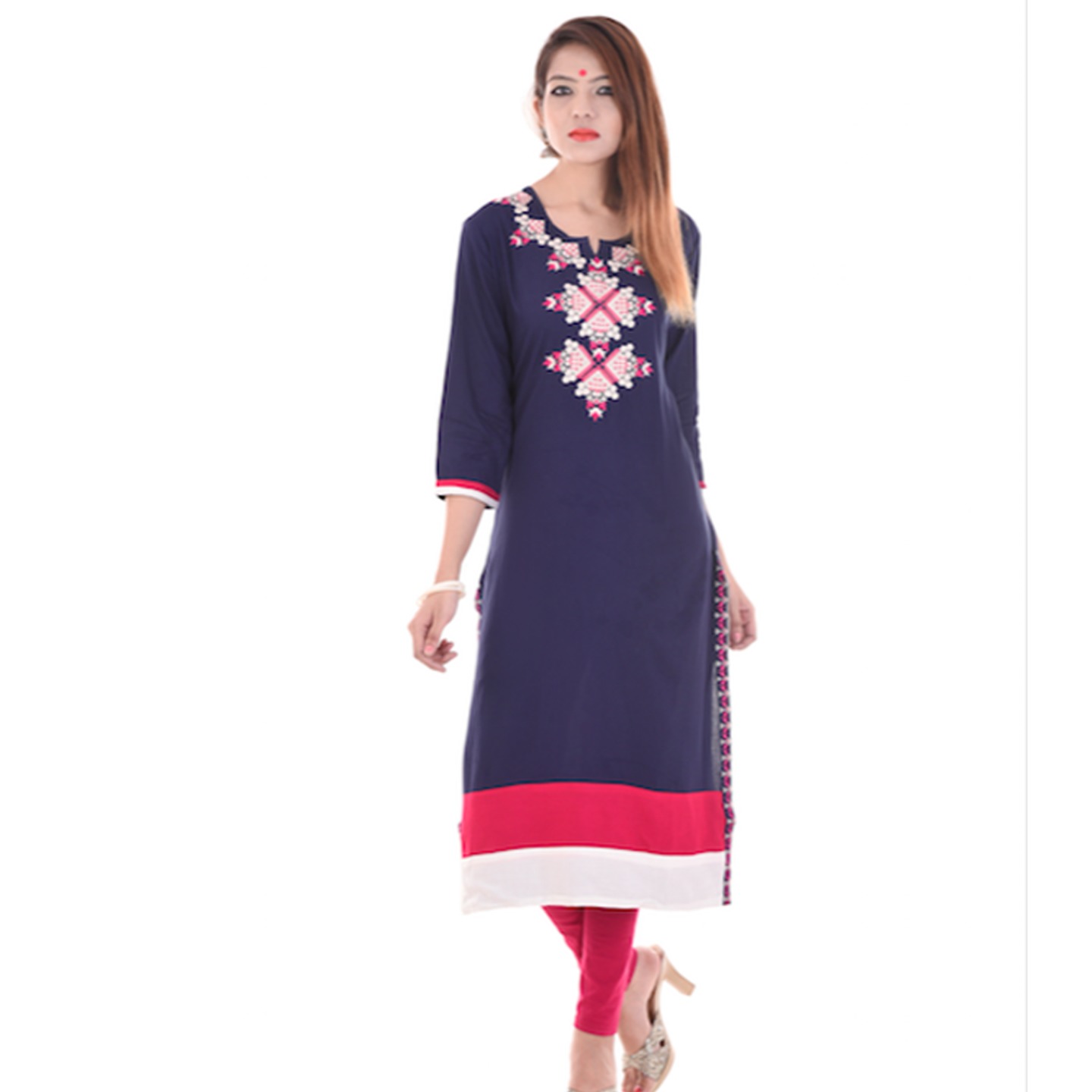 Rayon embroidered kurta