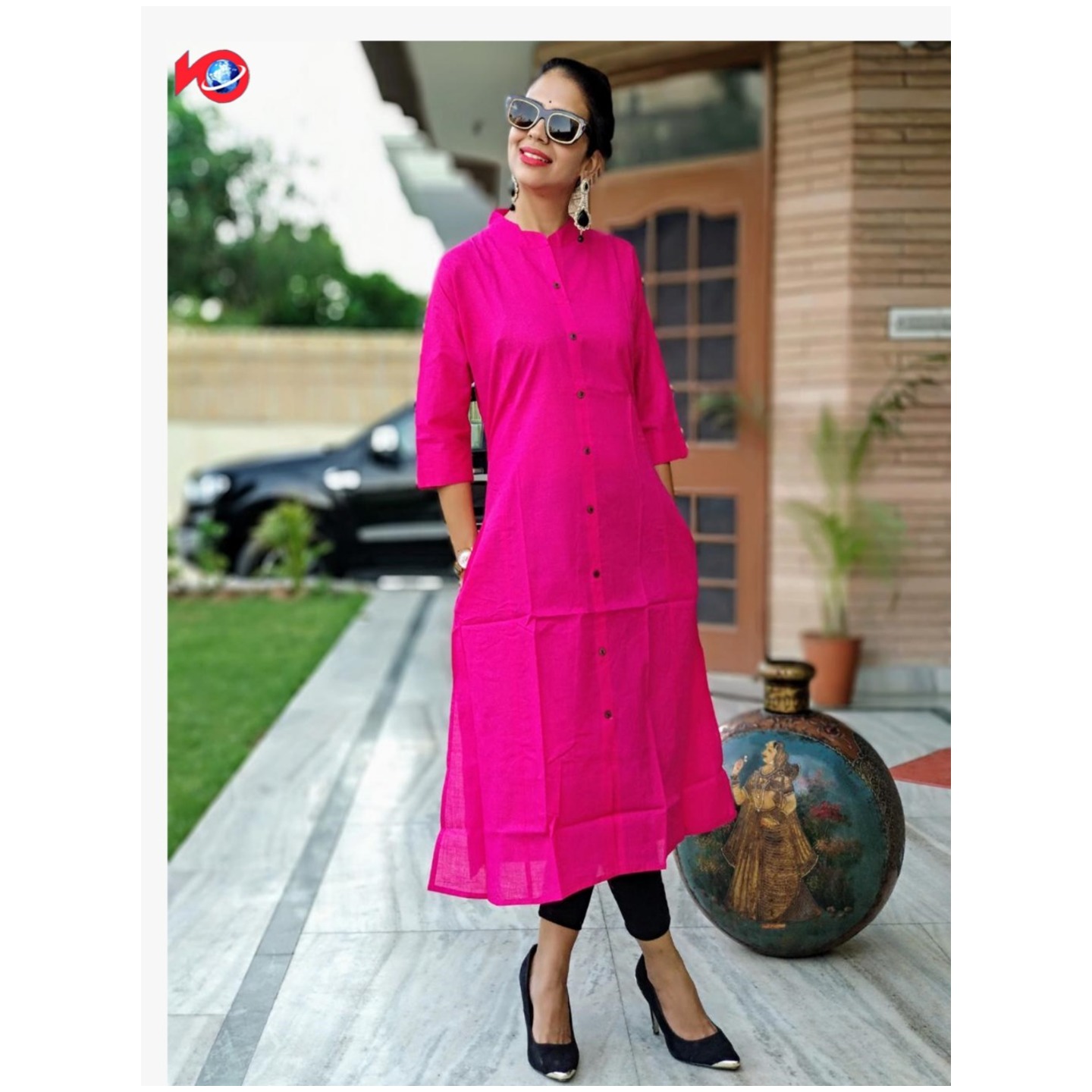 Pink cotton kurti