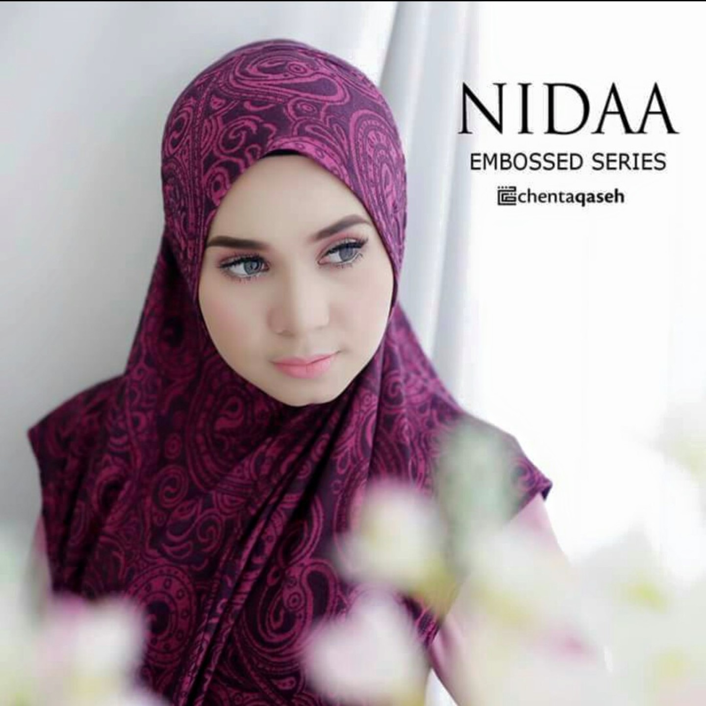 NIDAA Embossed Instant Hijab Size M