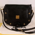 MCM Vintage Black Leather Crossbody