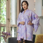 Purple Hana Kimono Kurung Set
