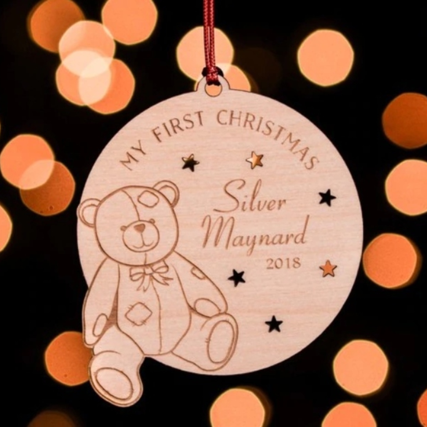 personalised first christmas bear