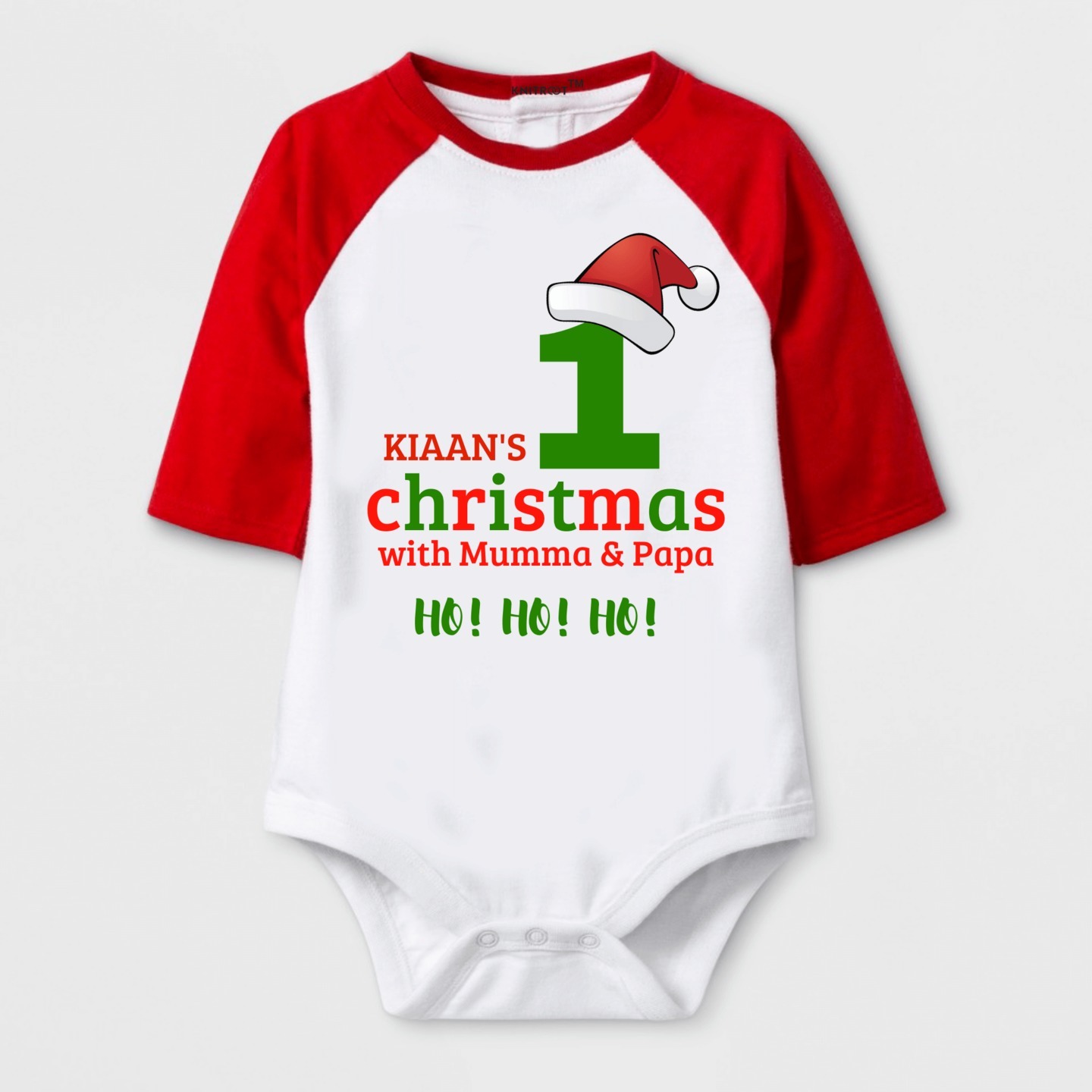 Christmas Special 1st Christmas with Mumma & Papa Print Baby Romper