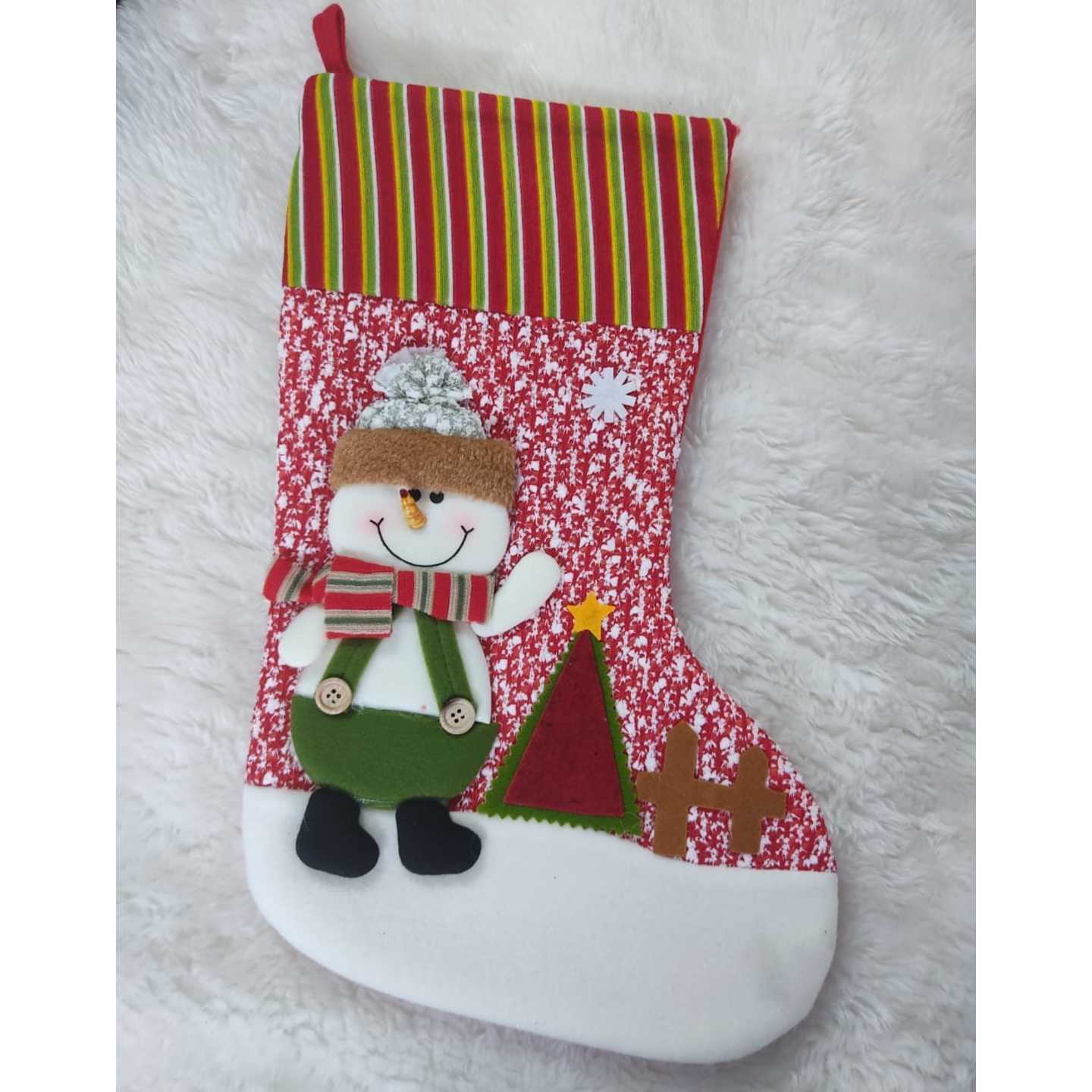Personalised Stockings - Snowman with a tree