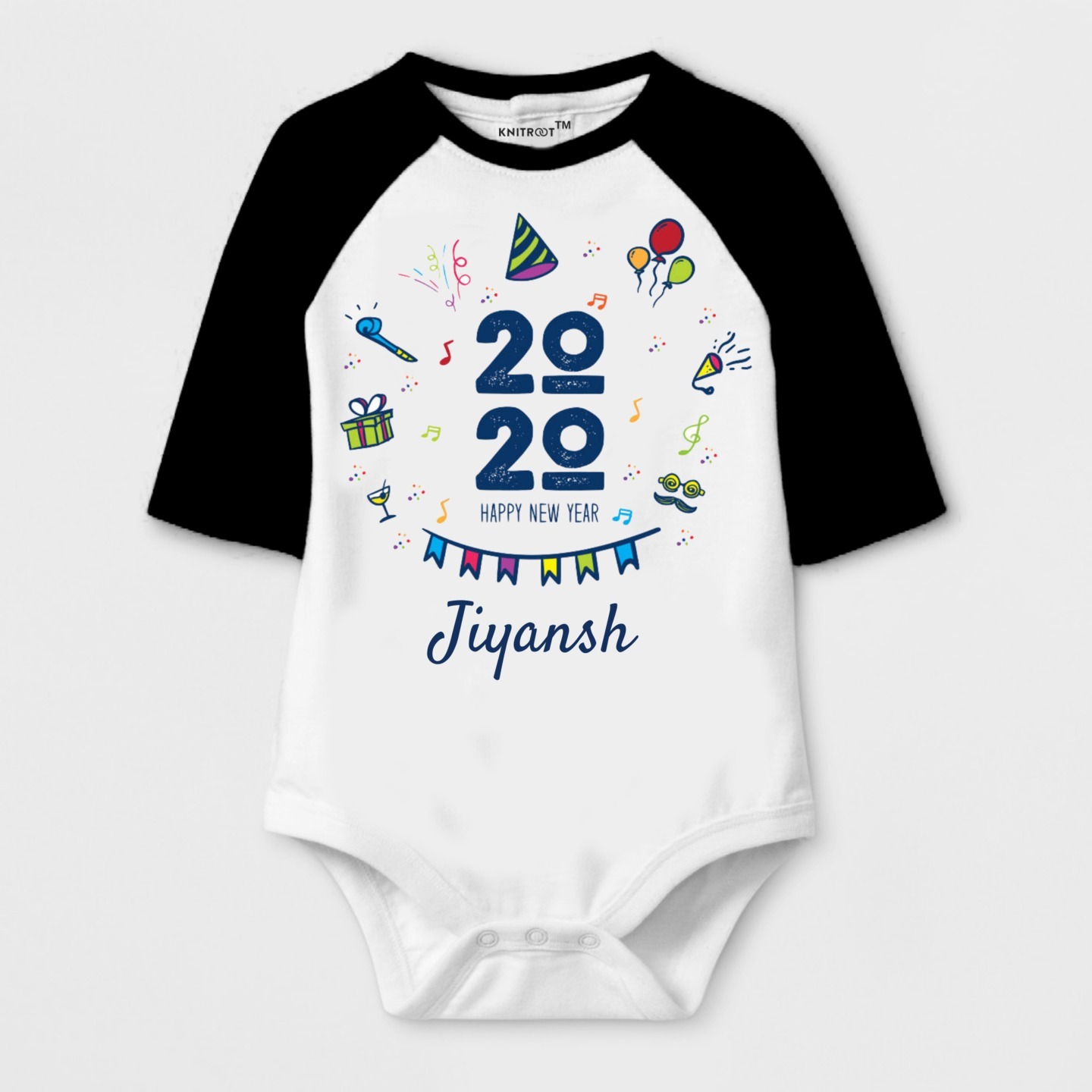 New Year Special Happy New Year 20-20 Print Baby Romper