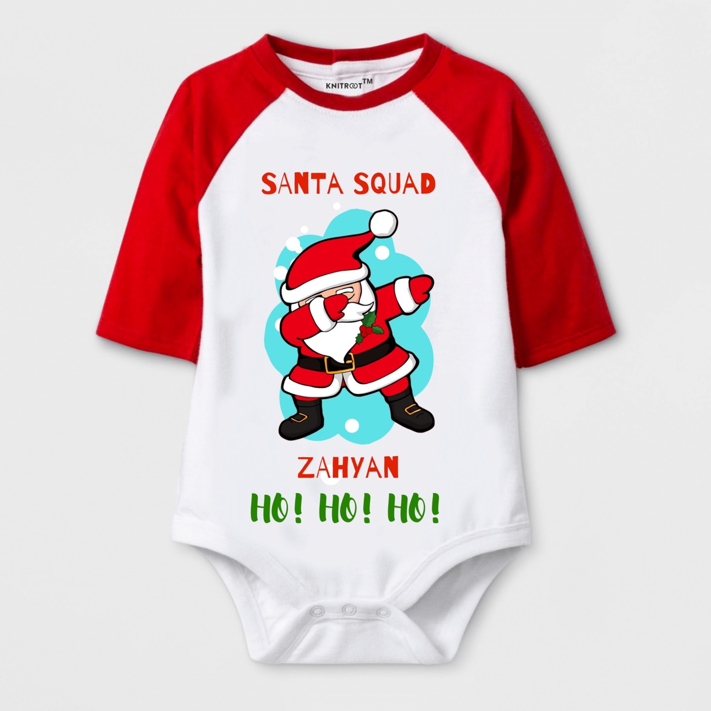 Christmas Special Santa Squad Ho Ho Ho Print Baby Romper