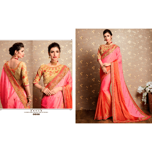 Party Wear Vichitra Slik Fabric Jari Thread Embroidered Work With Stone hand Work and Readymade less
