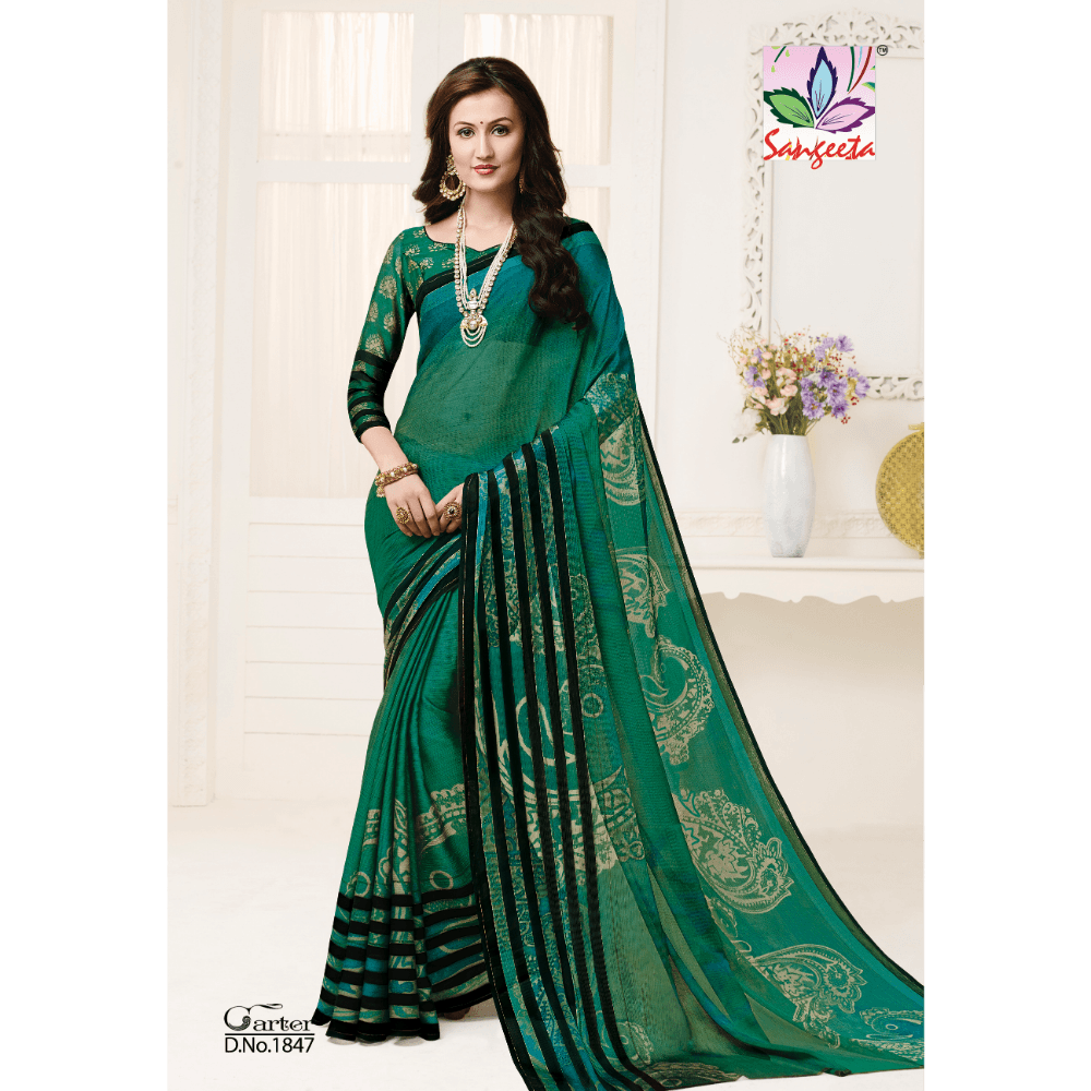 Chiffon Zari Pattern Sarees 