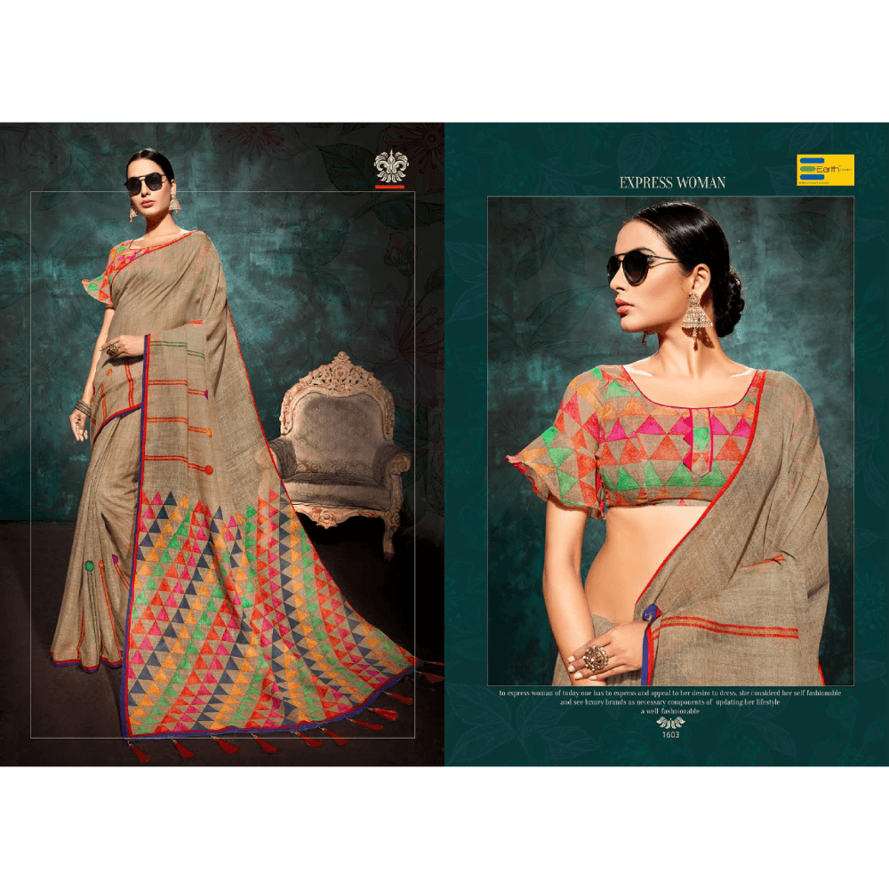 Beautiful Printed Khadi Fabric Sarees  