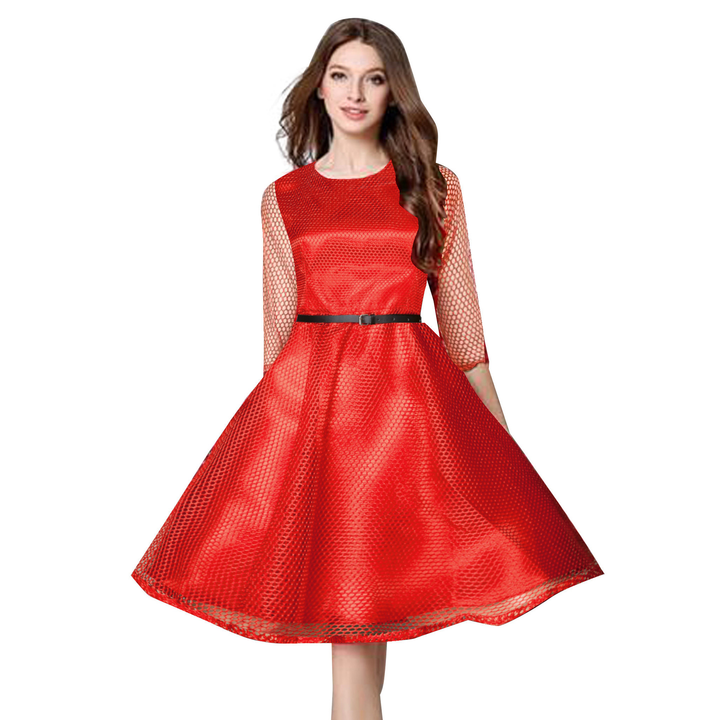Kartiklifestyle Designer Western  Dress Fabric Lace, Inner- Premium Japan Satin Stitched Kurtis.