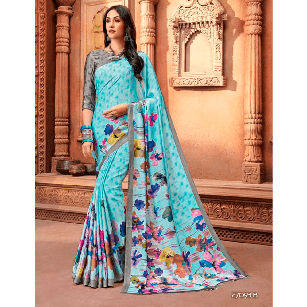 Beautiful Printed Multy Coloured Crepe Silk Sarees 