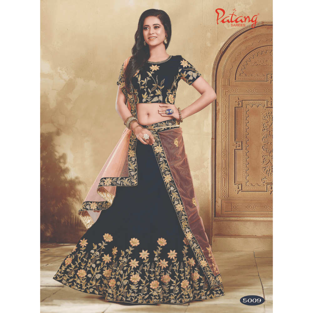 Designer Velvet Heavy Embroidered Indian Bride Wedding Collection Party Wear Lehengas