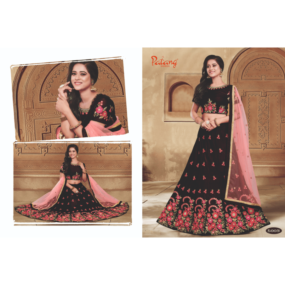 Designer Velvet Heavy Embroidered Indian Bride Wedding Collection Party Wear Lehengas