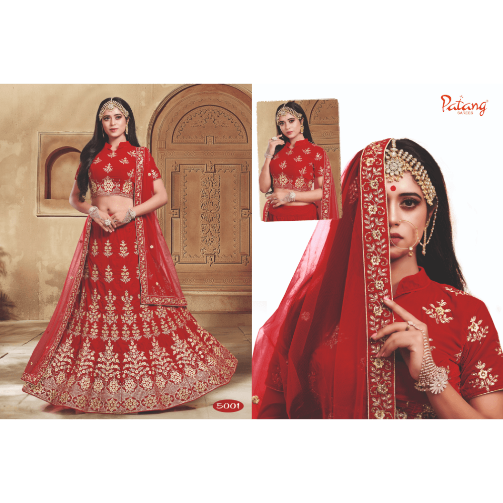 Designer Velvet Heavy Embroidered Indian Bride Wedding Collection Party Wear Lehengas