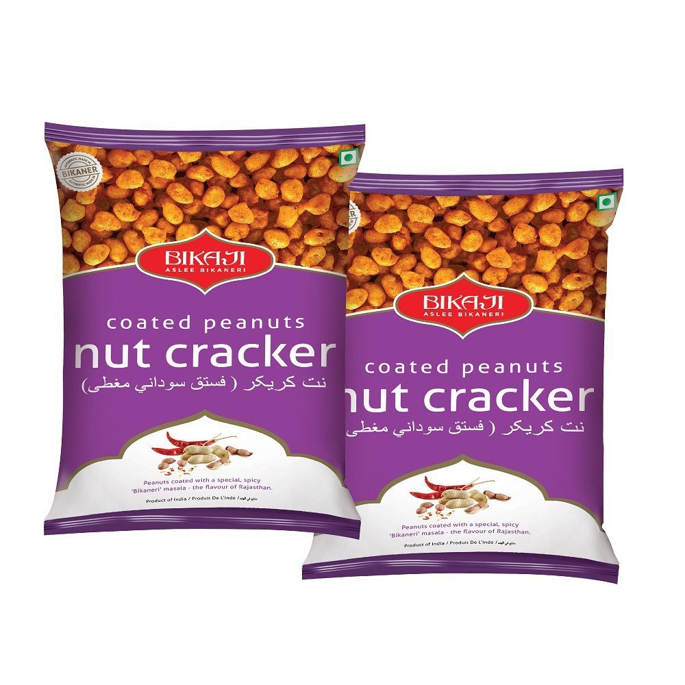 Bikaji Foods Nut Cracker Coated Peanuts (Pack of 2 X 400GM)