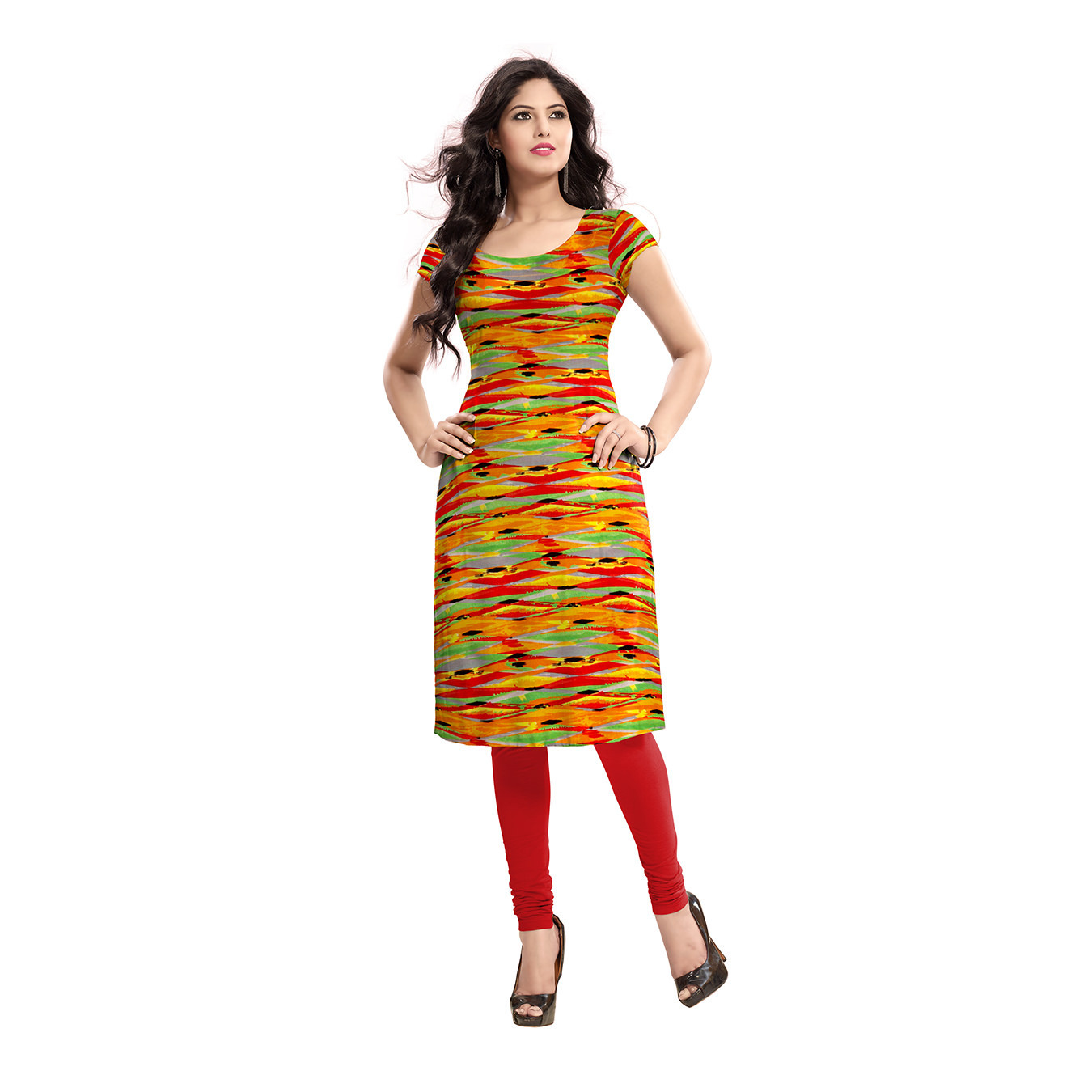 Kartiklifestyle Designer Kurti Fabric Blended Cotton Stitched Kurtis.
