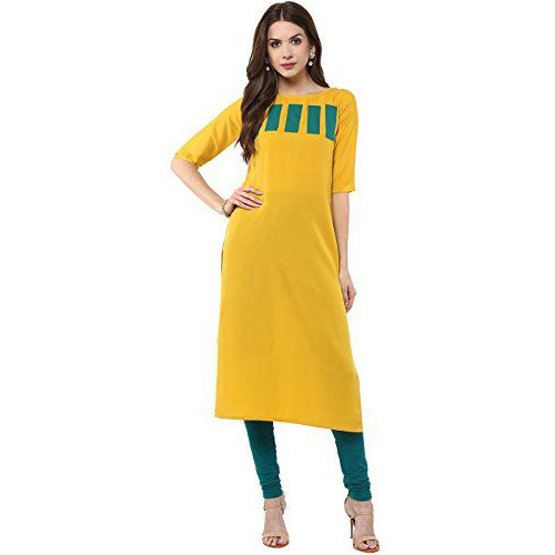 Kartiklifestyle Designer Kurti Fabric Heavy American Crepe Stitched Kurtis.
