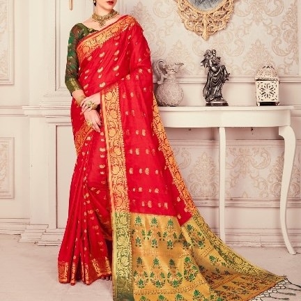 Beautiful Heavy Traditional , Ethnic Looking Art Silk Sarees  With Zari Thread Work