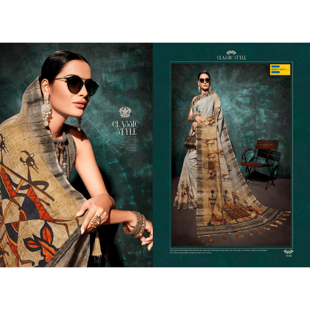 Beautiful Printed Khadi Fabric Sarees  