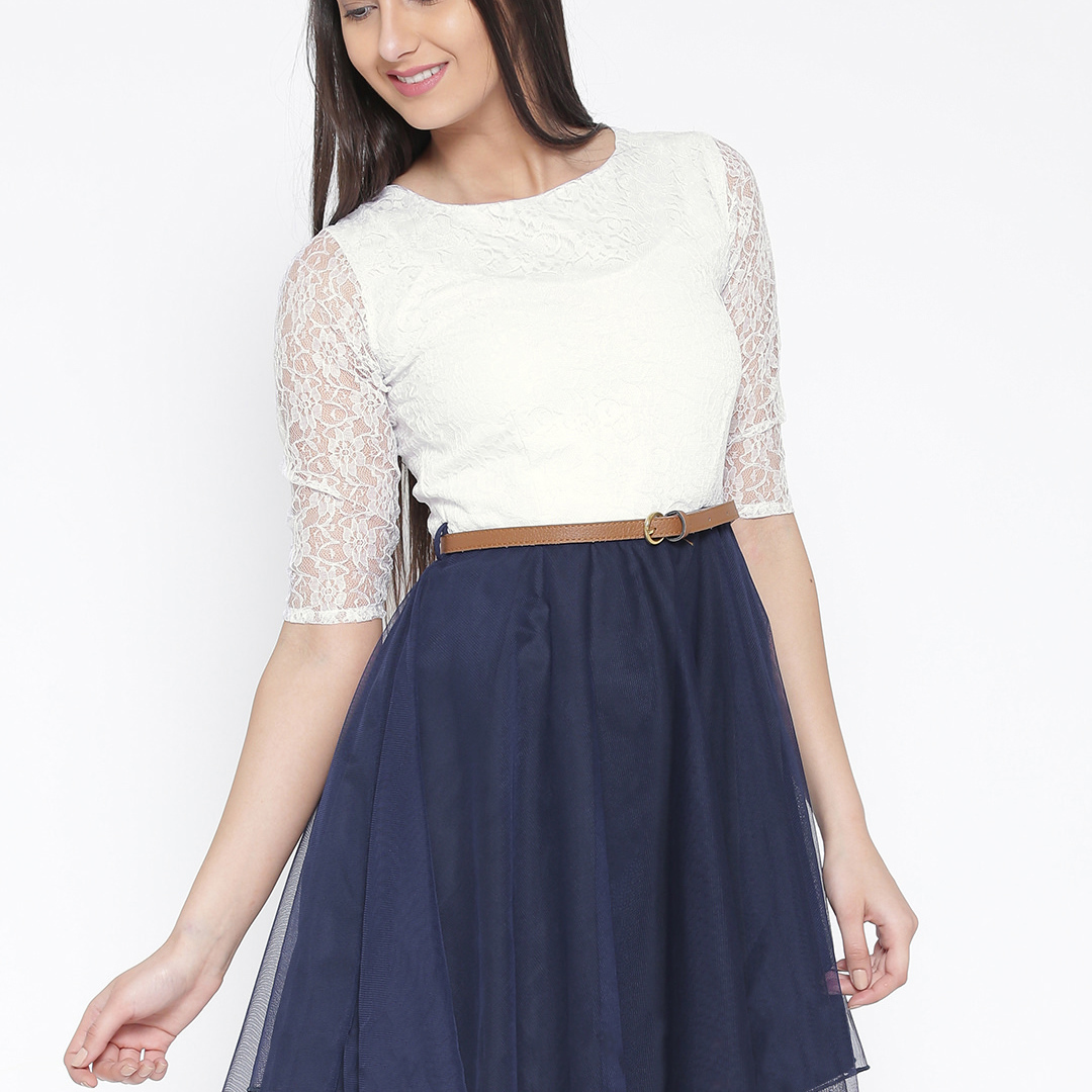 Kartiklifestyle Designer Western  Dress Fabric Rasal + Net Stitched Kurtis.