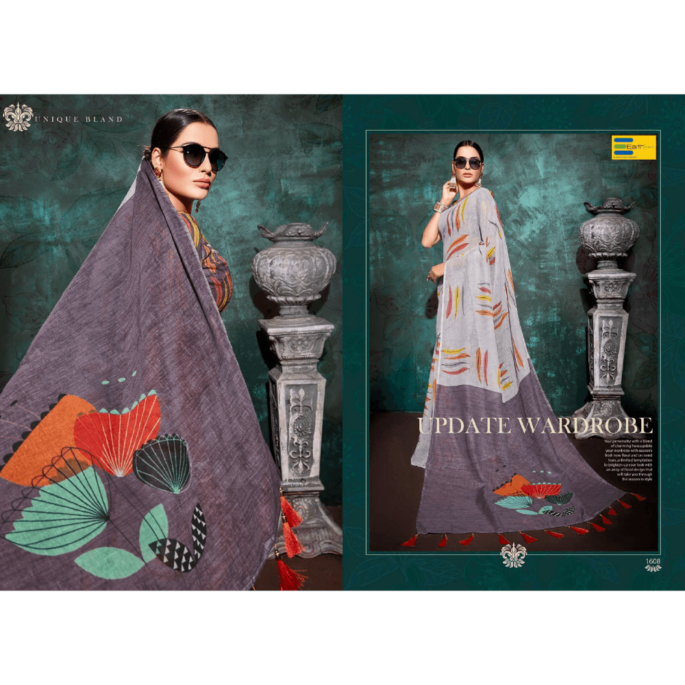 Beautiful Printed Khadi Fabric Sarees  