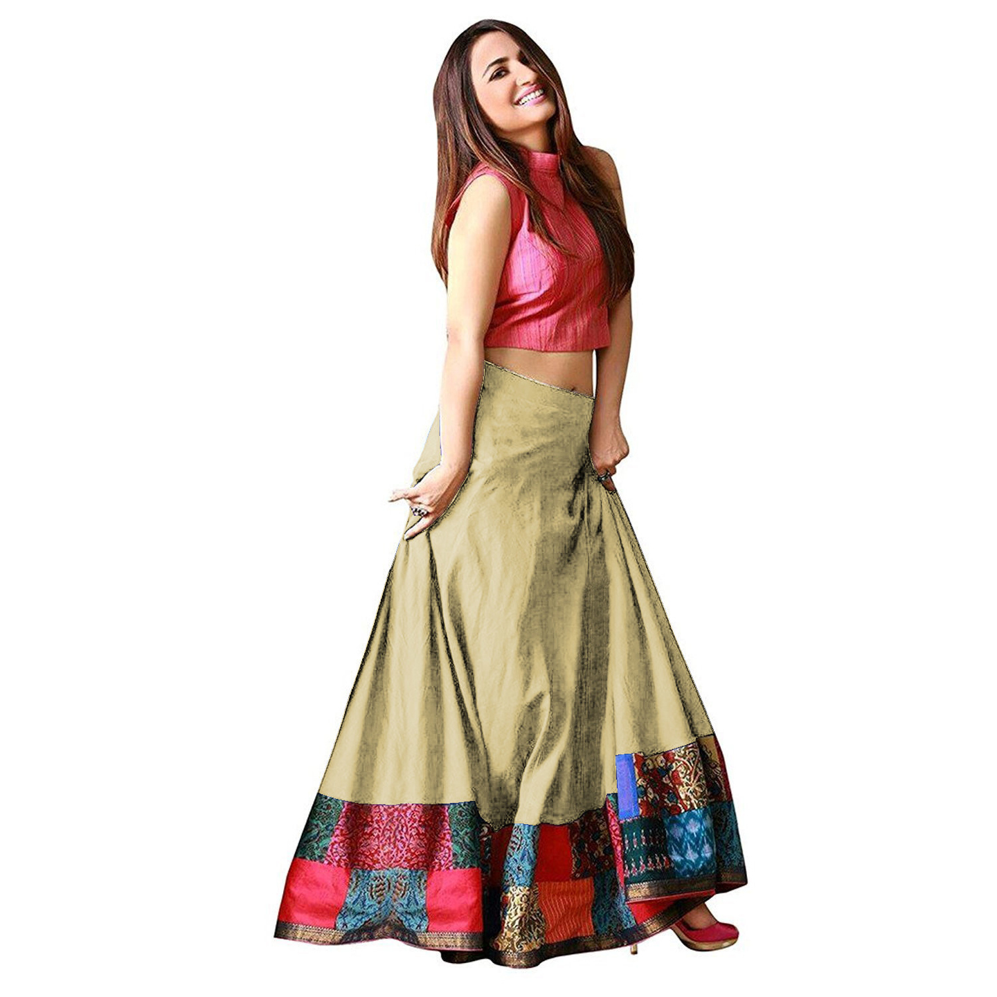 Kartiklifestyle Designer Lehengas Fabric Taffeta and Santoon Semi Stitch