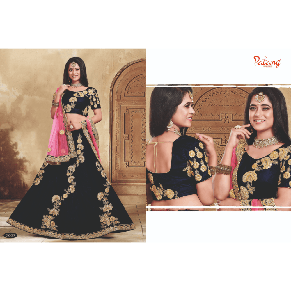 Designer Velvet Heavy Embroidered Indian Bride Wedding Collection Party Wear Lehengas